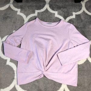 Paper Crane Shirt Womens Large Tie Knot Front Pink Top